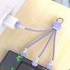 3 in 1 Data Cable Portable Liquid Pebbles Keychain Fast Charging Cable Multi Charging Cord