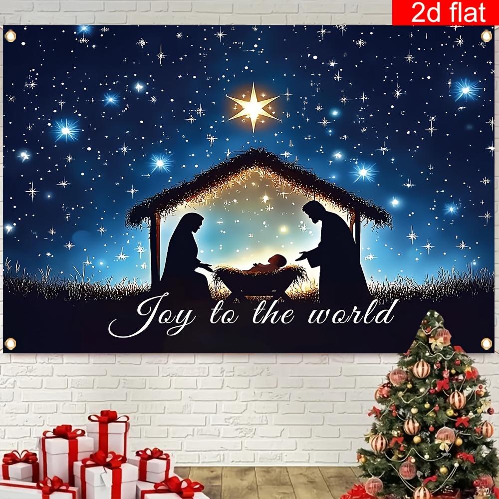 Frohe Weihnachten Blauer Sternenhimmel Szene Dekoration Hintergrund Winter Fotografie Kulisse Dekorationen Für Fotostudio Fotoautomat Christams Party
