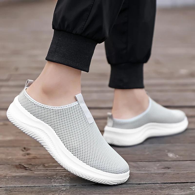 Slip-On Half Slippers Running Shoes Men Plus Size Sport Shoes Lightweight Comforty Breathable Walking Sneakers Men Casual Shoes
