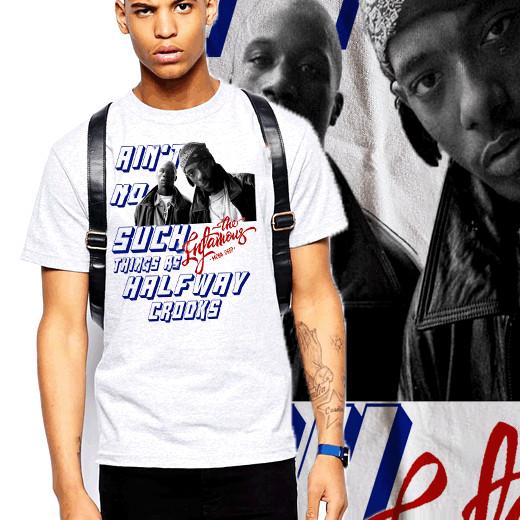 

Hip Hop t-shirt Street Hustle Queens MC 90s New York rap vinyl white tee S