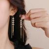 Diamond Leaf Long Double,Wear Tassel Earrings