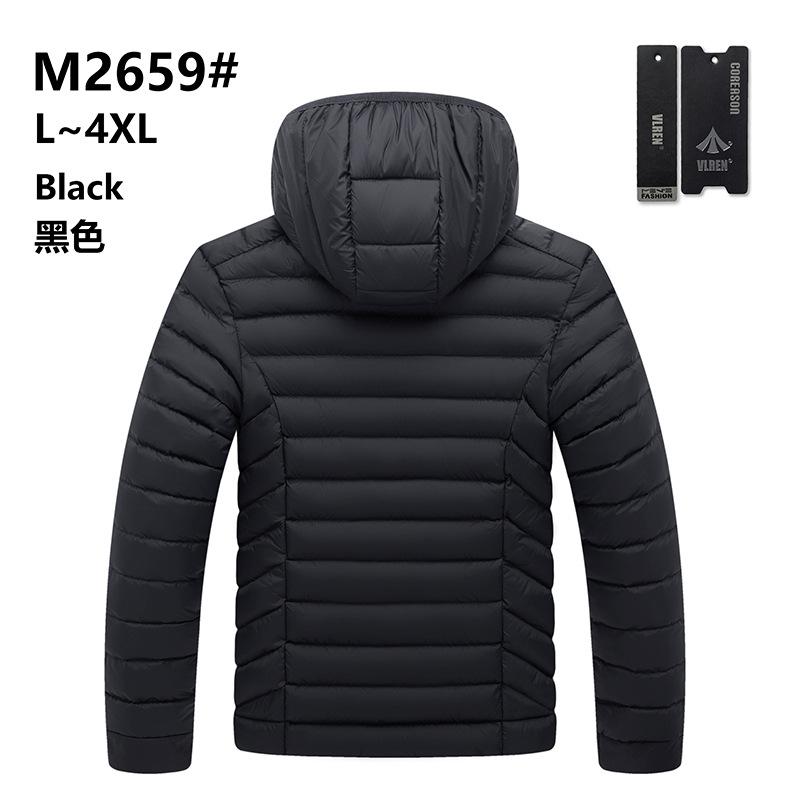 Men's new hooded cotton-padded coat, large size ribs clothes, order men's light cotton jacket.