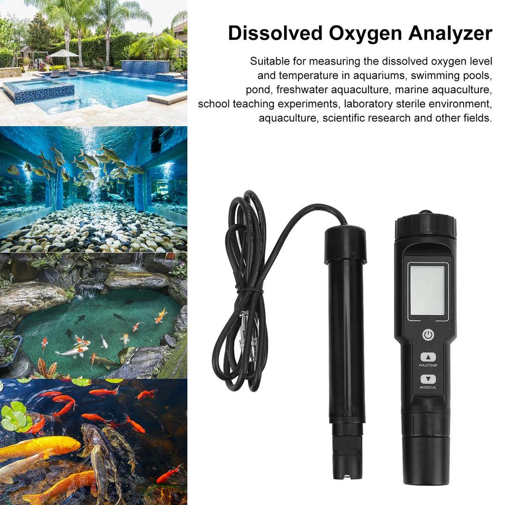 DO9100 Portable Digital Dissolved Oxygen Meter with Temperature Detector for Aquarium Swimming Pool Dissolved Oxygen Tester