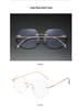 Chic Square Frameless Anti-Blue Light Glasses for Women - Metal Retro Eyewear