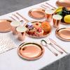 Einweg Roségold Bronzing Party Pappteller Pappbecher Papierserviette Tischdecke Geburtstagsfeier Geschirrset