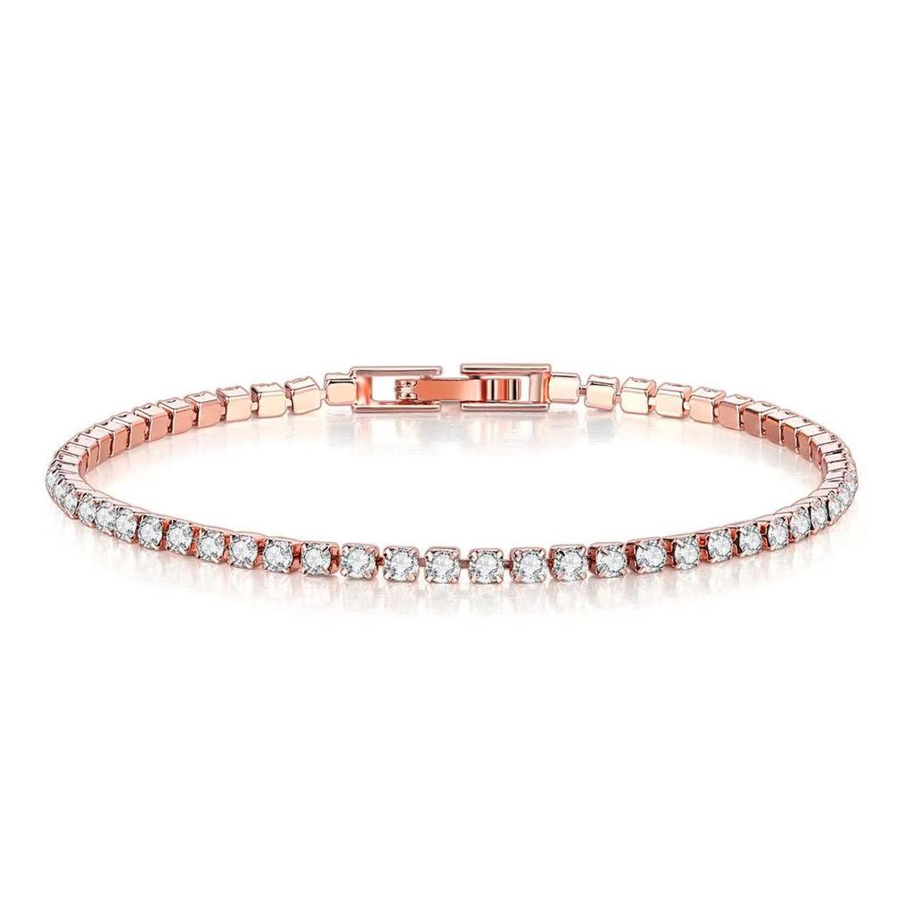 Hot 925 Sterling Silver Tennis Bracelet Crystal Luxury 5A Zirconia Women Fashion Simple Engagement Wedding Charm Jewelry