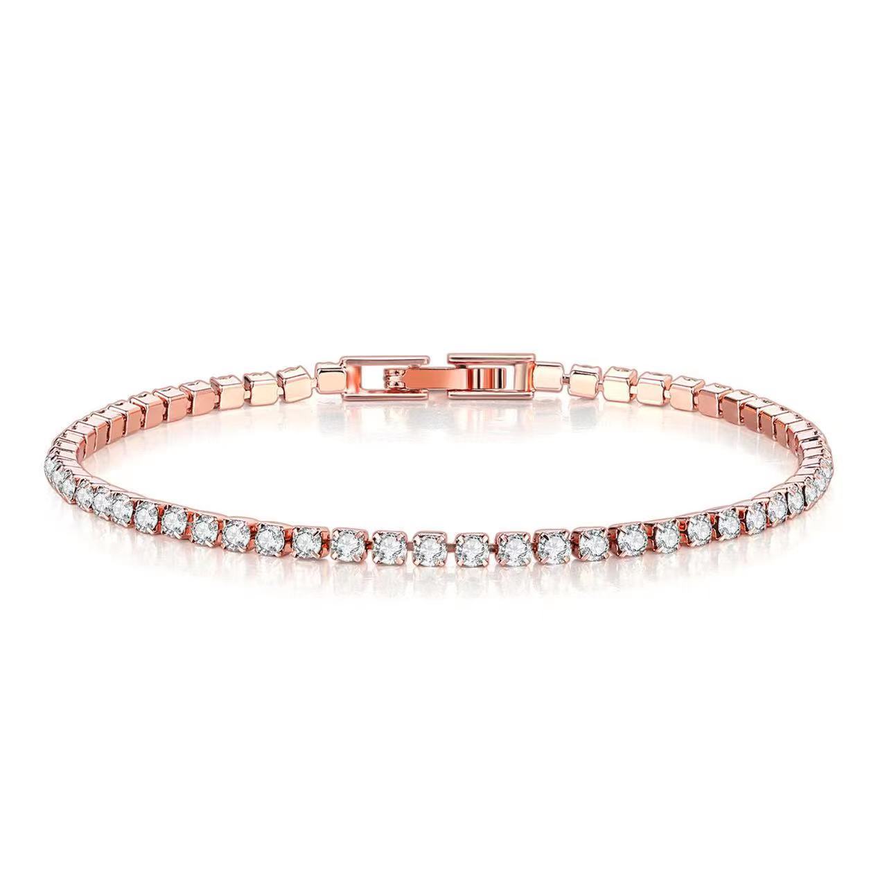 

Hot 925 Sterling Silver Tennis Bracelet Crystal Luxury 5A Zirconia Women Fashion Simple Engagement Wedding Charm Jewelry 16cm