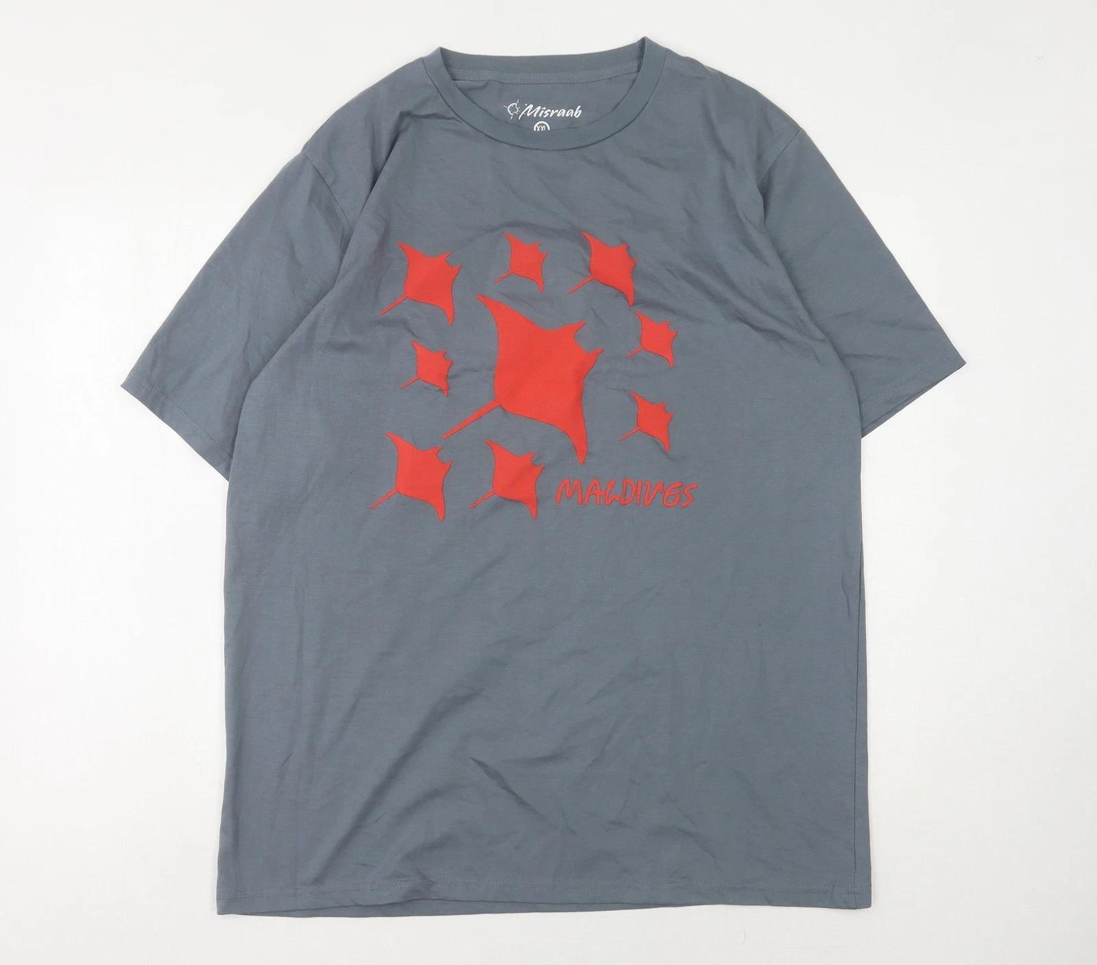 

Misraab Men s 2XL Blue Graphic T-Shirt, Animals, Cotton 4XL