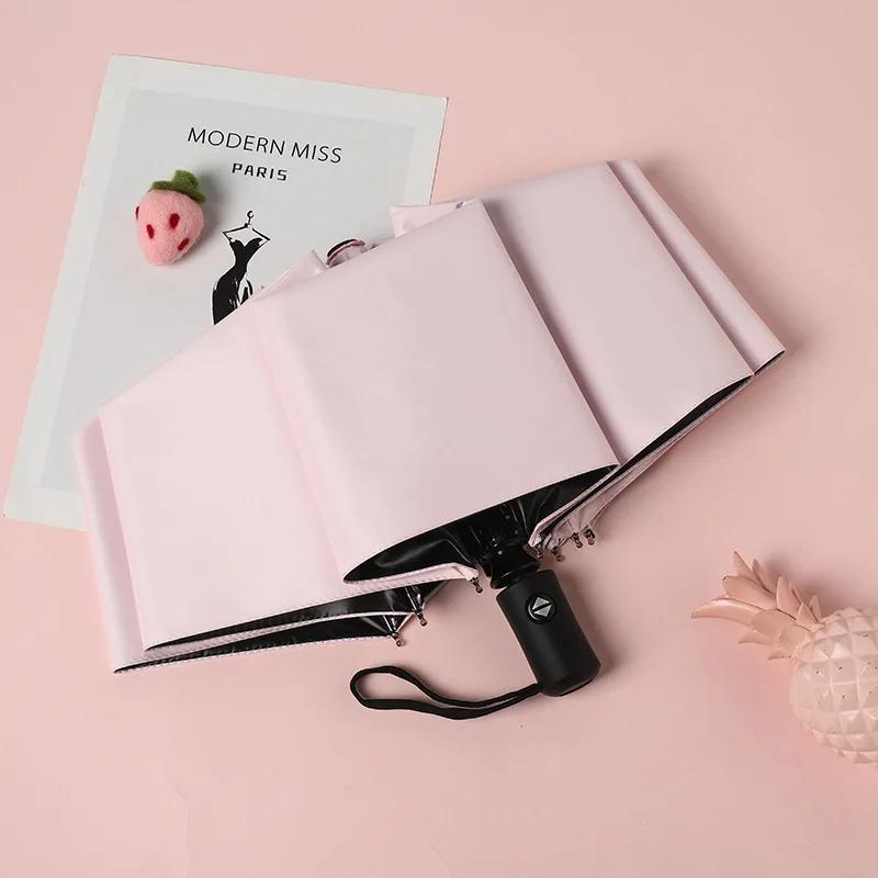 Automatic Folding Umbrella For Men Women Sun Rain Dual Purpose Umbrella Reverse Folding Feature