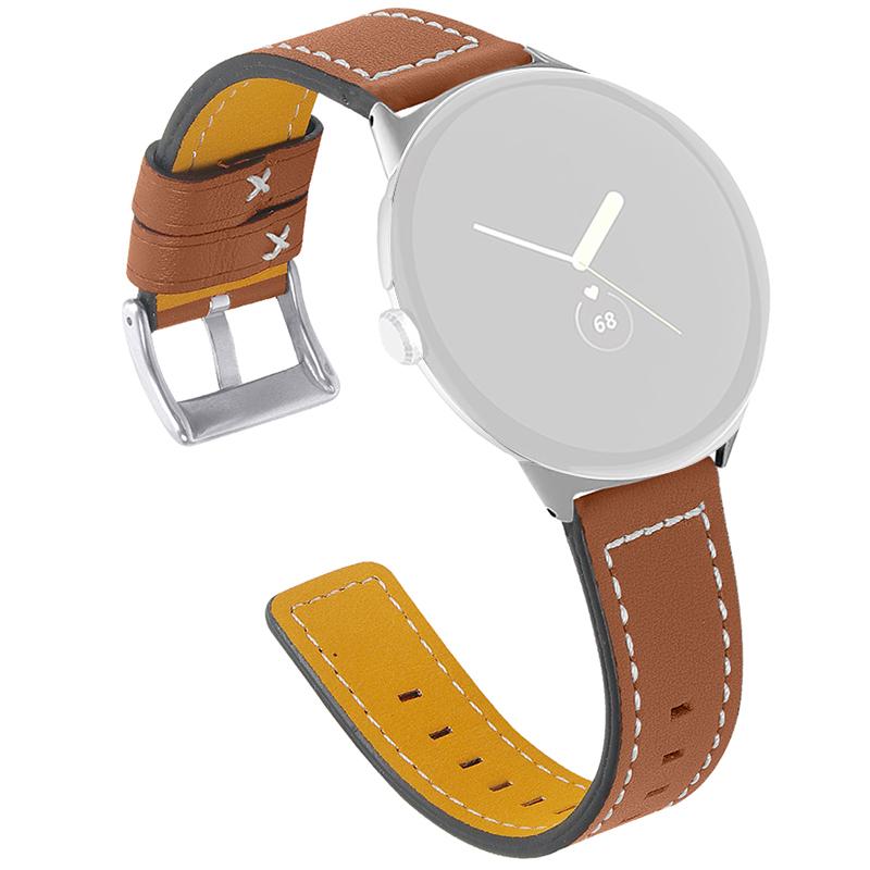 

Stitching Watch Band for Google Pixel Watch 3 41mm/Watch 2/Pixel Watch Genuine Leather Watch Strap Replacement Part Brown