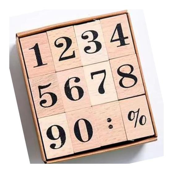 No-brand Item Life2 Chrysanthemum Number Stamp Number Stamp Rubber Stamp Seal Wooden Rubber Stamp Set Stamp Scrapbook Number Stamp Stamp Pad, IOJ977