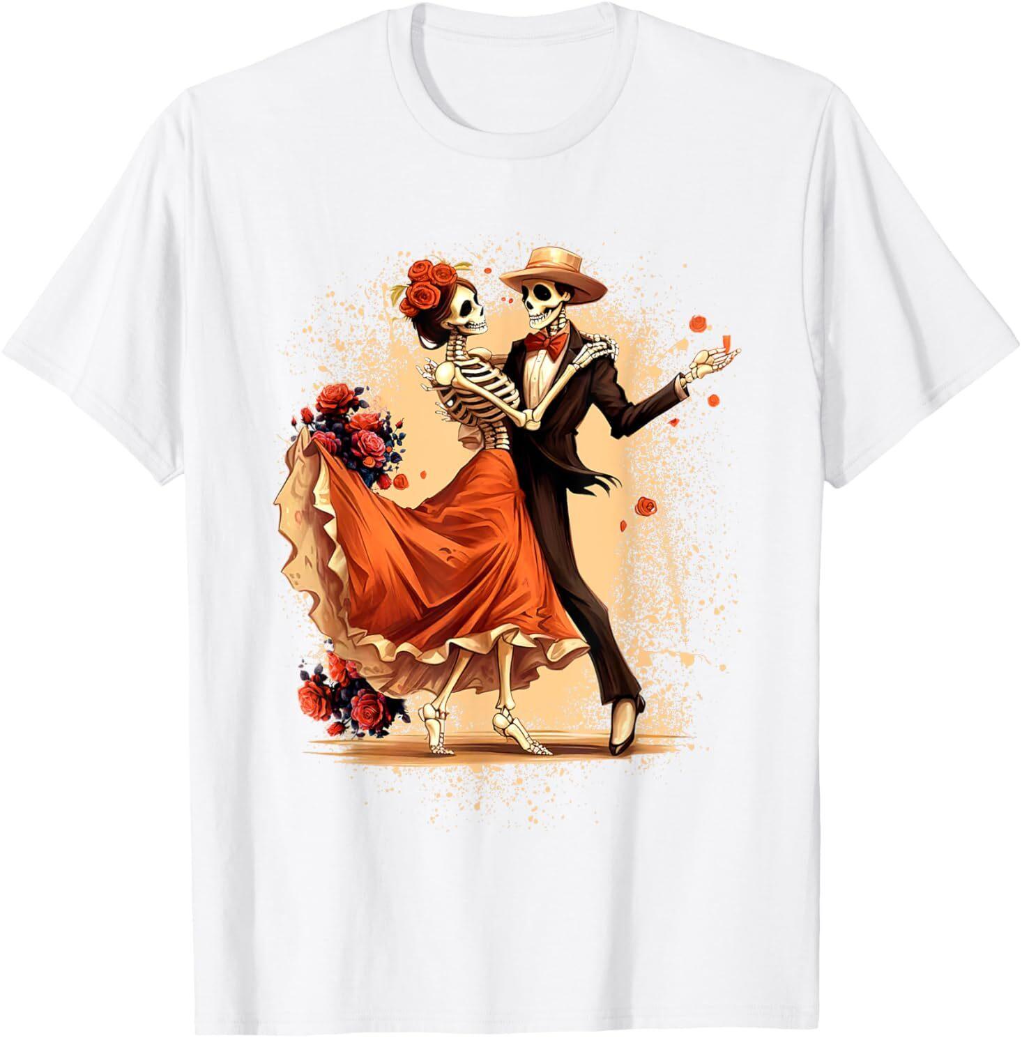 Dia De Los Muertos Skeletons Dancing Mexican Day Of The Dead T-Shirt S