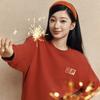 Fila Original Peony Pullover Simple Fashion Classic Retro Casual Versatile Comfortable Loose Round Neck Sweatshirt Unisex Sweatshirt Red F51U619203FRD