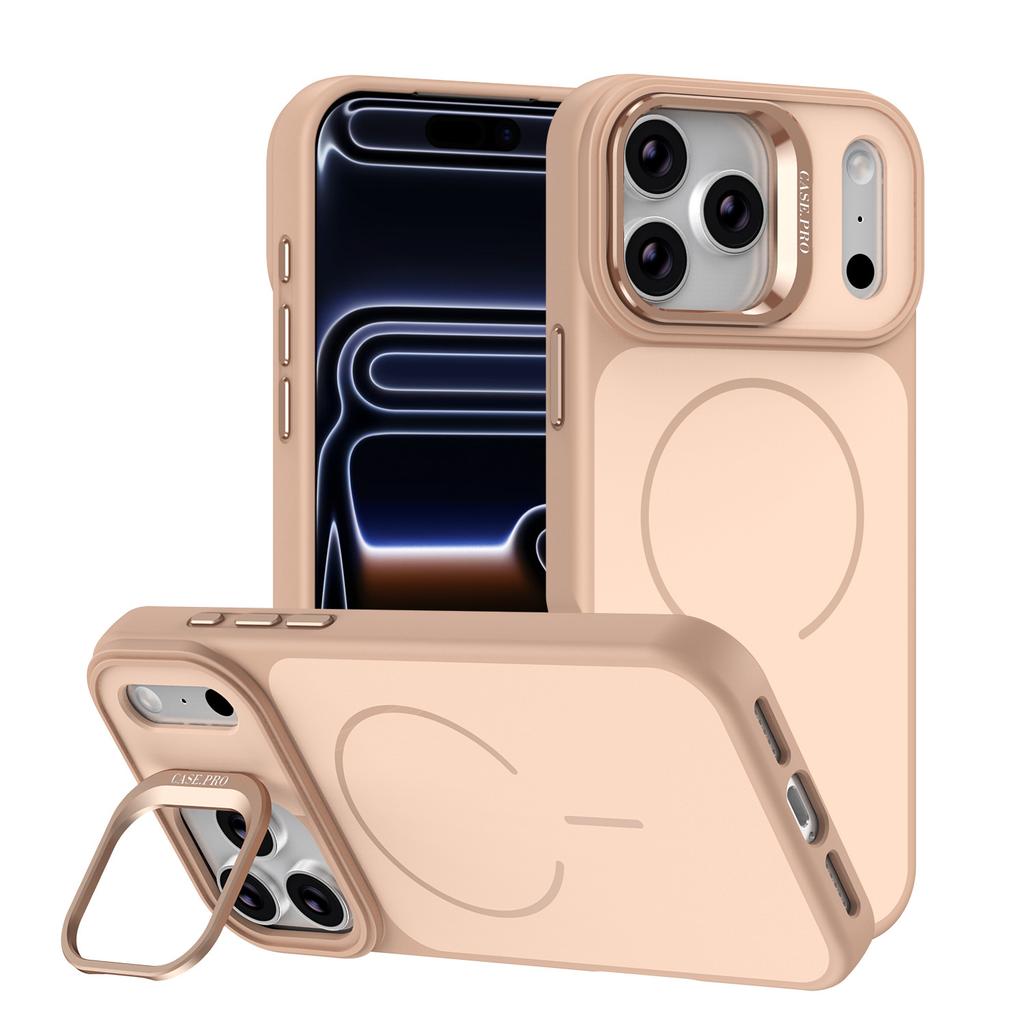 Applicable To IPhone17Pro Contrasting Color Skin Feeling Mobile Phone Case Apple 16 Lens Holder Case 15 Magnetic Charging Anti-drop