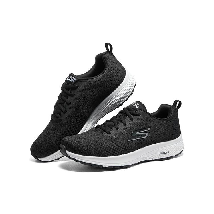 Skechers Go Run Ammortizzazione Costante Tessuto Assorbimento degli Urti Durevoli Scarpe da Corsa Basse Uomo scarpe da corsa Nero Bianco 220375-BKW