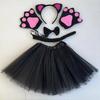 Cats Costume Set Includes Cats Tail Headband Bowtie Glove Skirt Halloween Catgirl Dress up Outfit for Kid Women Cosplay