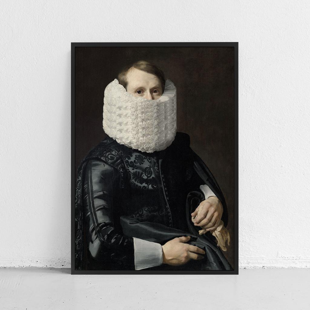 Plakat portret mężczyzny w gorsecie