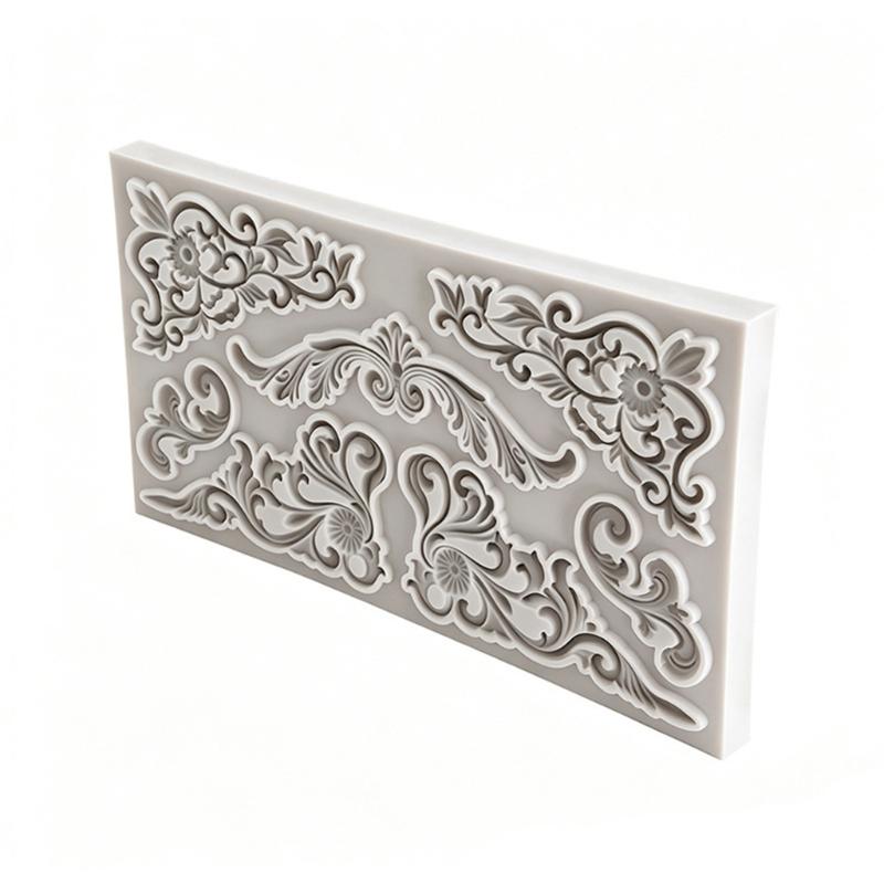 Antique Embossing Silicone Mold Food Grade Silicone For Making Candle Chocolate Fondant Cake Decorating and Clay Craft