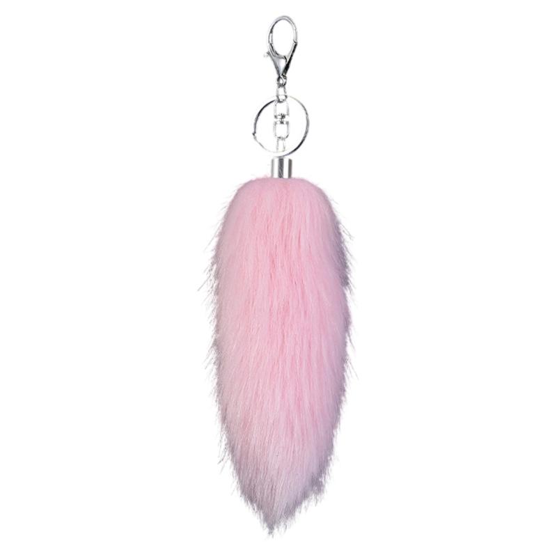 Stylish Artificial Animal Tail Keychain Soft Plush Key Ring Versatile Bag Decoration Youth Fashion Accessory for Purse