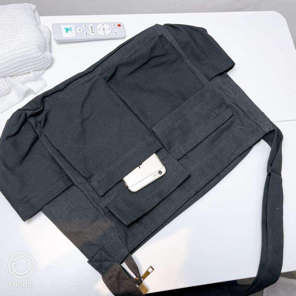Vintage Workwear Women's Crossbody Canvas Shoulder Bag - Large Capacity Casual Tote
