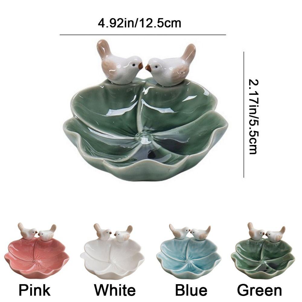 Blumige Keramik-Dessertplatte Niedliche Tee-Snack-Obstschale Vogelform-Gebäckplatte für die Küche