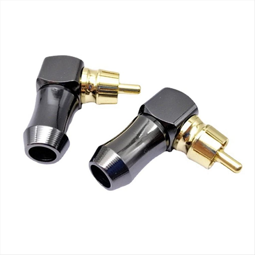 6Pcs Connector Audio Plug Male 90 Degree Right Angle Elbow Speaker Terminal Conector for Soldering Video Cable