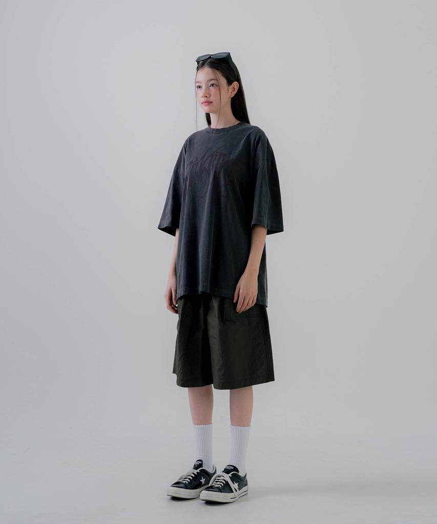 EZKATON Square Rib Shorts Khaki Mmsp6801
