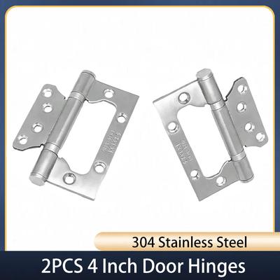 2PCS 304DStainless Steel Door Hinges 4 Inch Invisible Mute Thickened 2.5 Bearings Hardware Hinge Accessories for Doors Window