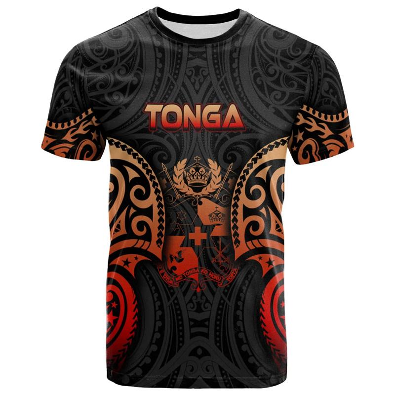Summer 3D The Kingdom Of Tonga Printed T Shirt Oceania Tonga National Day Graphic T-shirts Fashion Mens Clothing Tee Shirts Tops