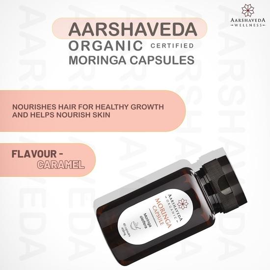 Aarshaveda Organic Moringa Veg Capsules 60-Tablets (400 Mg)