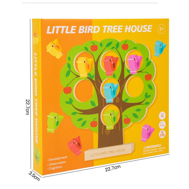 

Fun Little Bird Tree House Children s Educational Wooden Toy Toddler Montessori Toy Color Recognition Interactive Desktop
