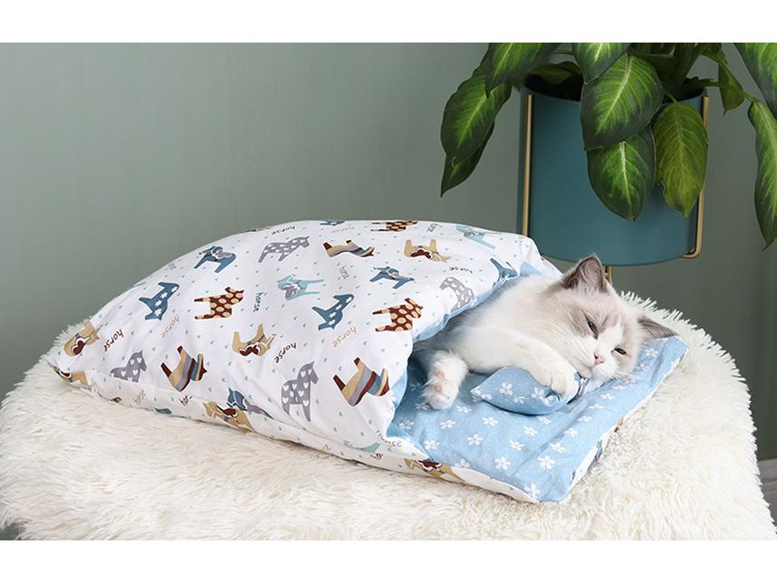 Japanische Katze und Hund Schlafsackmatte und Bett - Haustierdecke und Haus