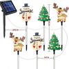 6Pack of Moving Christmas Lights,Courtyard Tree Snowman Reindeer Solar Led Light