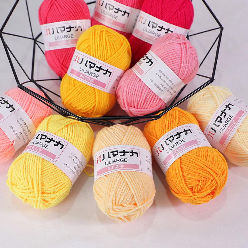 4-ply 25g Milk Cotton for Diverse Knitting Projects, Available In Bright Colors.