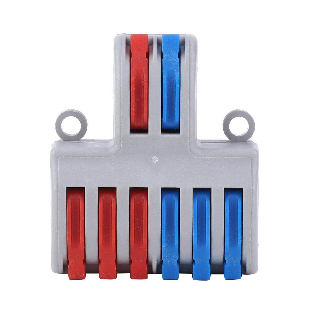 Terminal Block, 5pcs 2 In 6 Out 250V-4KV 32A Reusable Spring Lever Terminal Blocks Electric Wire Cable Connectors Apply To Soft and Hard Wire