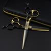 6.0 Inch Black And Gold, Leopard, Personalized, Hair Scissors, Hair Scissors, Flat Scissors, Bangs Scissors