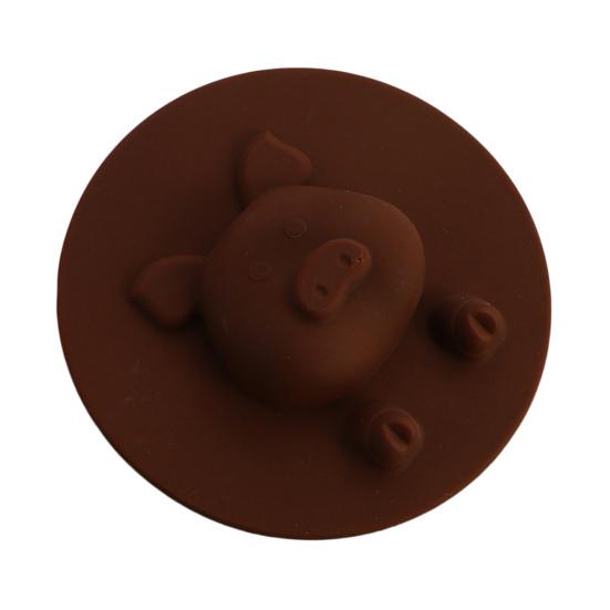 Piggy Silicone Cup Lid Heat Resistant Non-Slip Mug Cover Microwave Safe Cute Pig Cup Cover for Coffee Tea Hot Drinks