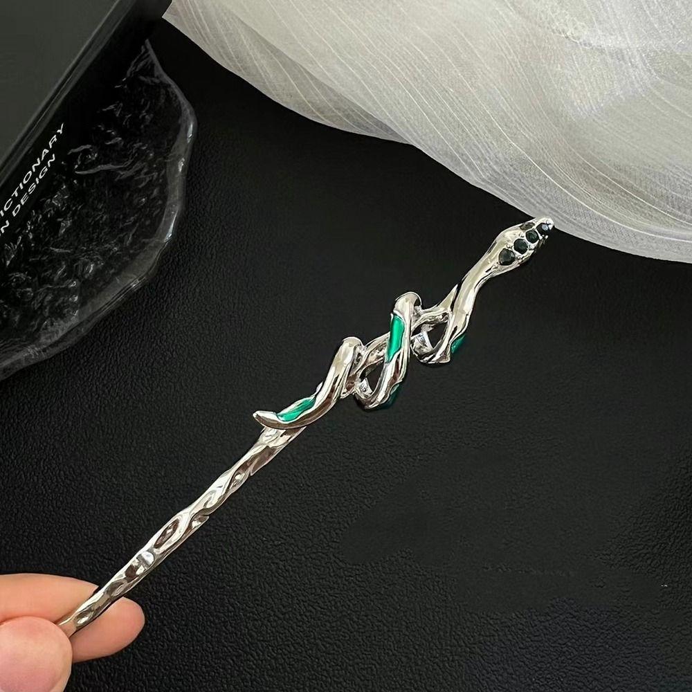 Starożytne nakrycia głowy Starożytny styl Spinka do włosów Metalowa spinka w kształcie węża Chiński styl Nakrycia głowy Hanfu Patyczki do włosów