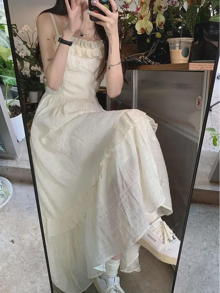 Damen Sommer Meerjungfrau Rüschen Tube Top Kleid: Taillenformend, Süß, Strandstil