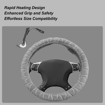 Steering Wheel Cover For Winter Anti-Slip Warm Vehicle Interior Accessory Quick Heating Car Hand Warmer For SUV Sedan Automotive