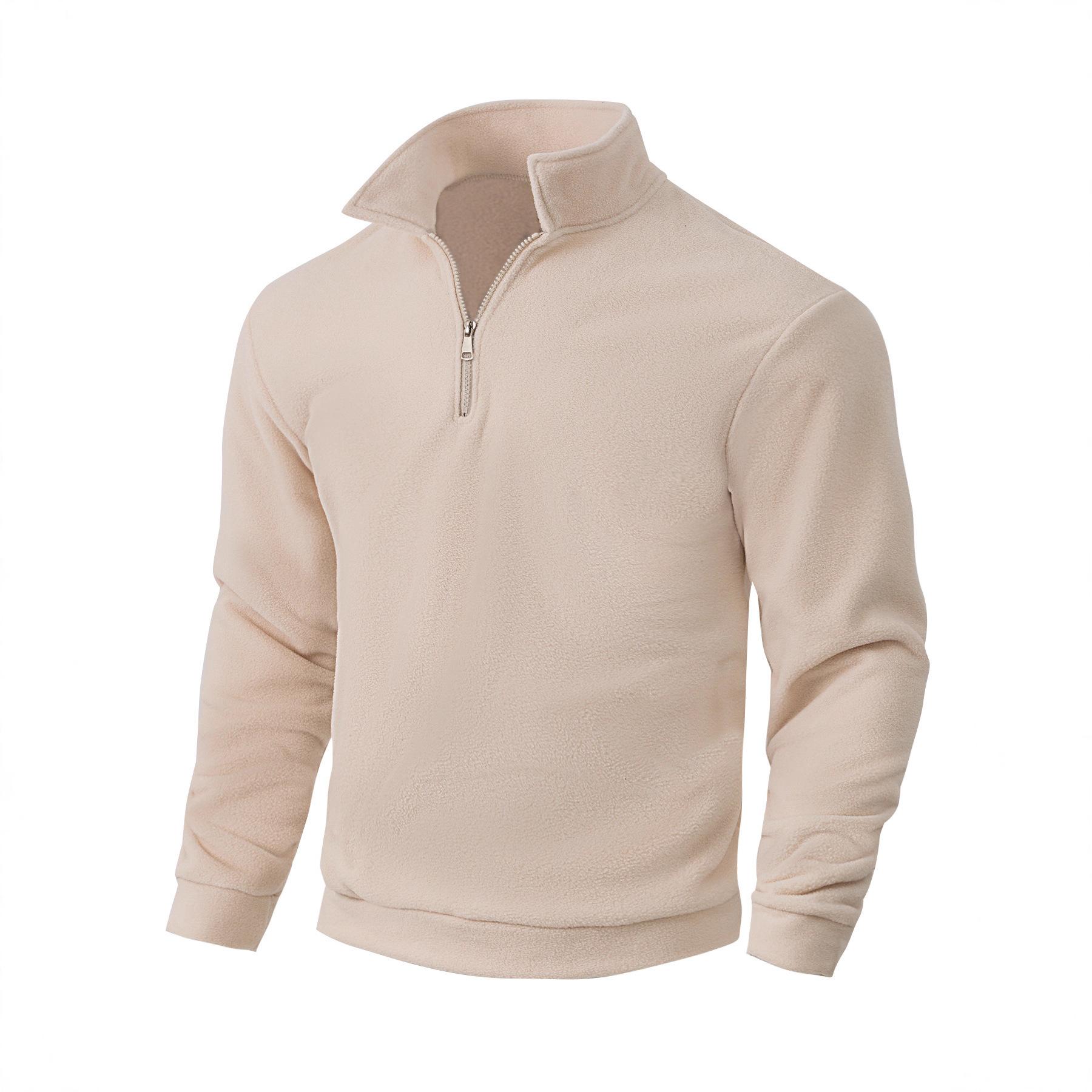 2026 New Autumn and Winter Men s Zipper Casual Lapel Sweatshirt Jacket S хаки