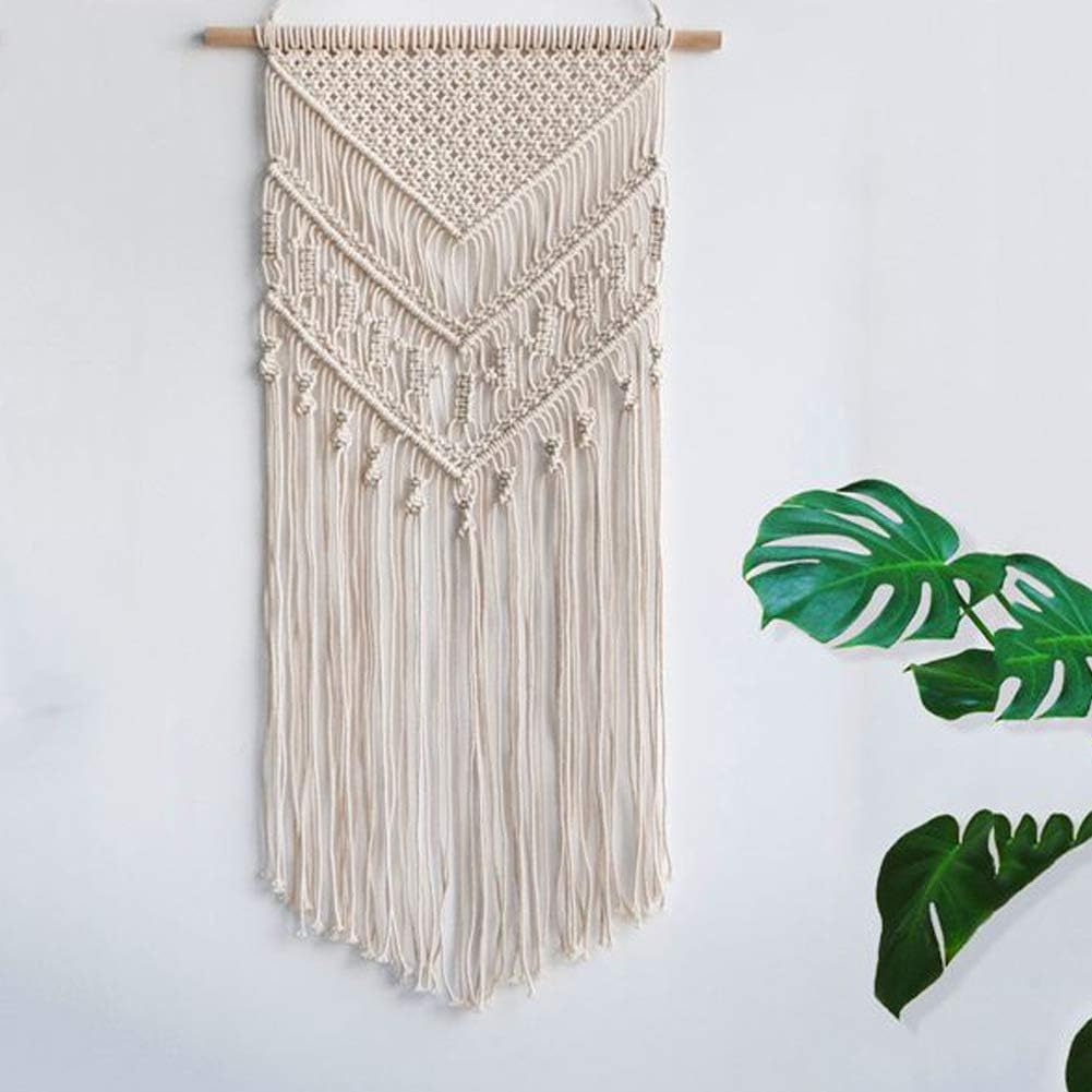 Niustyle Macrame Wall Hanging Bohemian Handmade Woven Wall Decor Home Decoration for Baby Nursery Gallery Apartment Bedroom Living Room (15.7 X 31