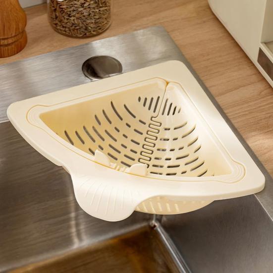 5 Pezzi Cestini Angolari per Scarico Lavello Triangolari Magnetici Cestini Drenanti Filtro per Lavello da Cucina con Base Drenante Rotante per Scarti Alimentari Risciacquo Verdure