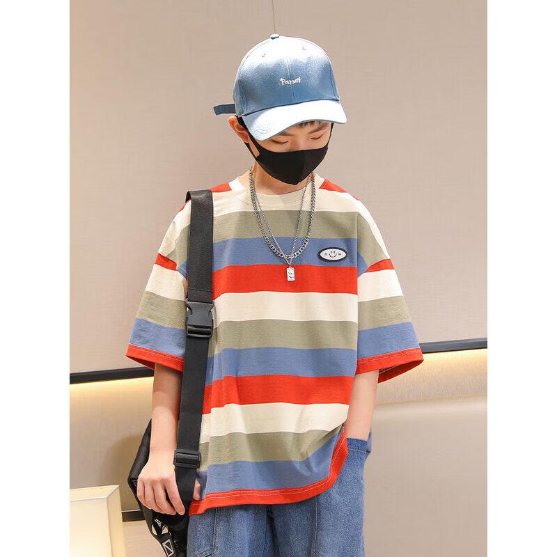 Moonkids Boys' 2026 Striped Short Sleeve T-Shirt