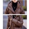 Mid To Long Down Jacket Knee Length Winter Item Thickened Warm Loose Versatile Jacket Women's Solid Color