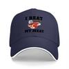 BEAT MY MEAT BASEBALLKAPPE SCHWARZ MIT RIND UND AXTHAND-DESIGN UnisexS MODEHUT SPORT OUTDOOR STYLE ZUBEHÖR