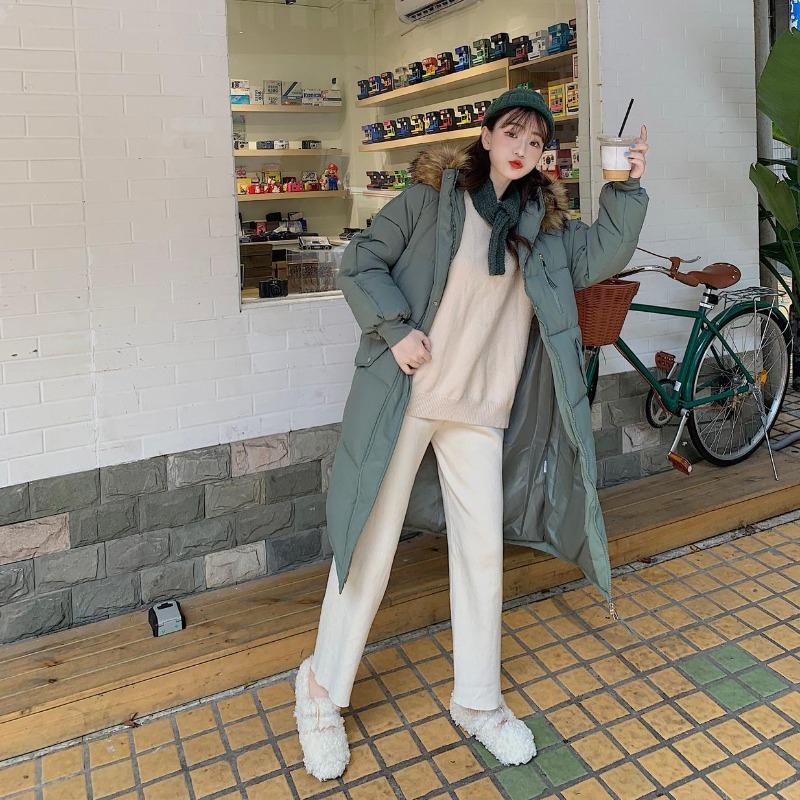 European and American Down Cotton Jacket Women's Winter 2025 Mid-length Large Size Padded Jacket Loose Thickened Cotton Jacket Cotton