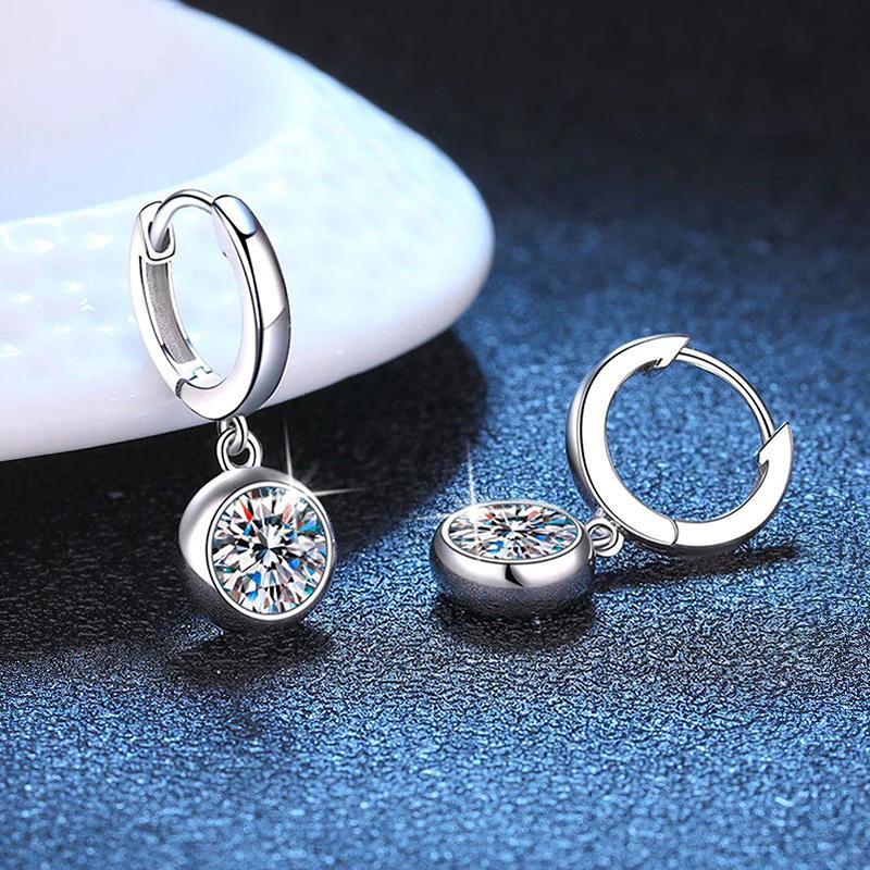 Huitan Contracted Design Drop Earrings Lady Engagement Jewelry with Shiny Round Zirconia Graceful Women  Color Acces