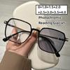 Women Fashion Vintage Pochromic Glasses Luxury Square Far Sight Presbyopia Male Female Fashion UV Sunglasses with Diopters