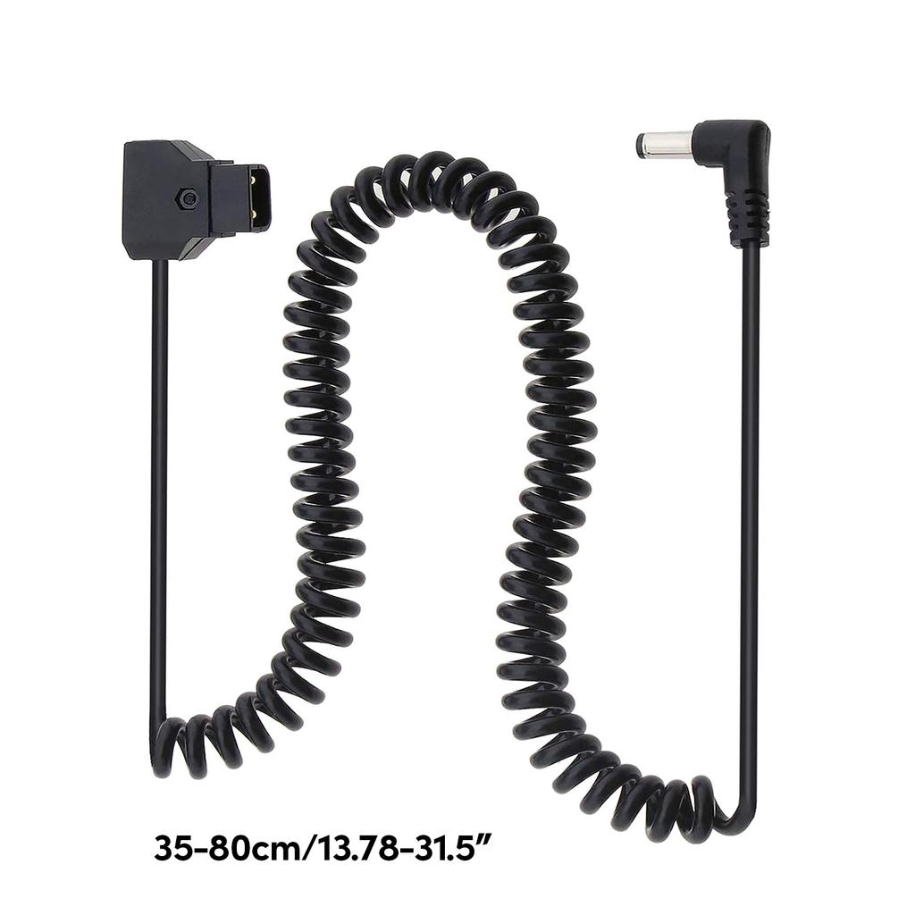 D-Tap To DC5.5x2.1MM Right Angle Coiled Cable Monitors Power Cable for Bmcc Bmpc Camera Power Cord 35cm Unstretched Wire